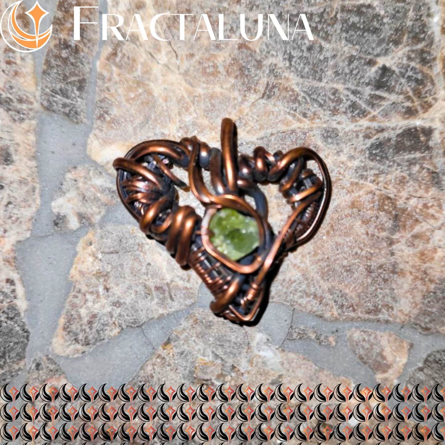 Handcrafted Heart Copper Gemstone Pendant