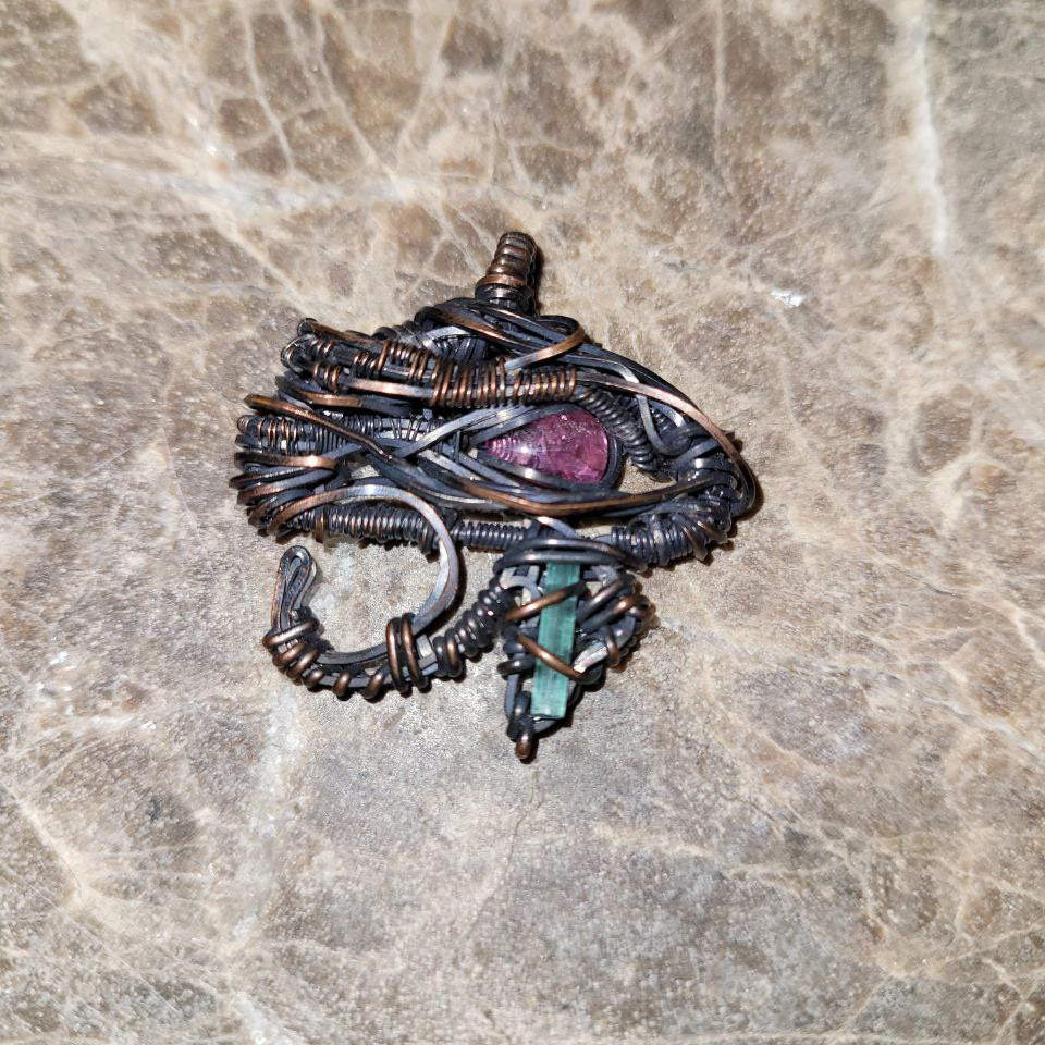 Handcrafted Pineal Gland Copper Gemstone Pendant